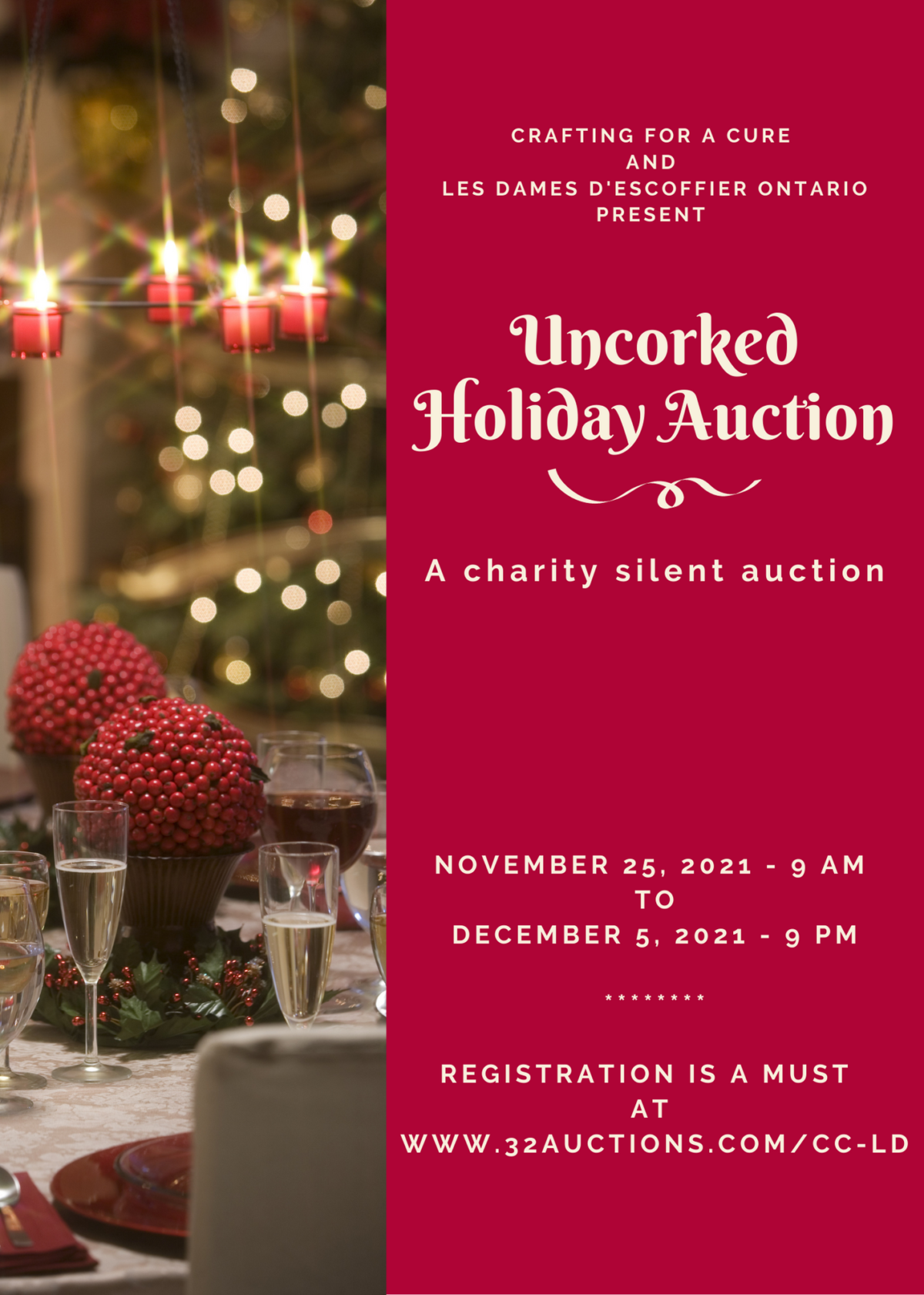 Save the Date: Les Dames d’Escoffier Ontario’s “Uncorked Holiday Edition,” virtual silent auction commences November 25th