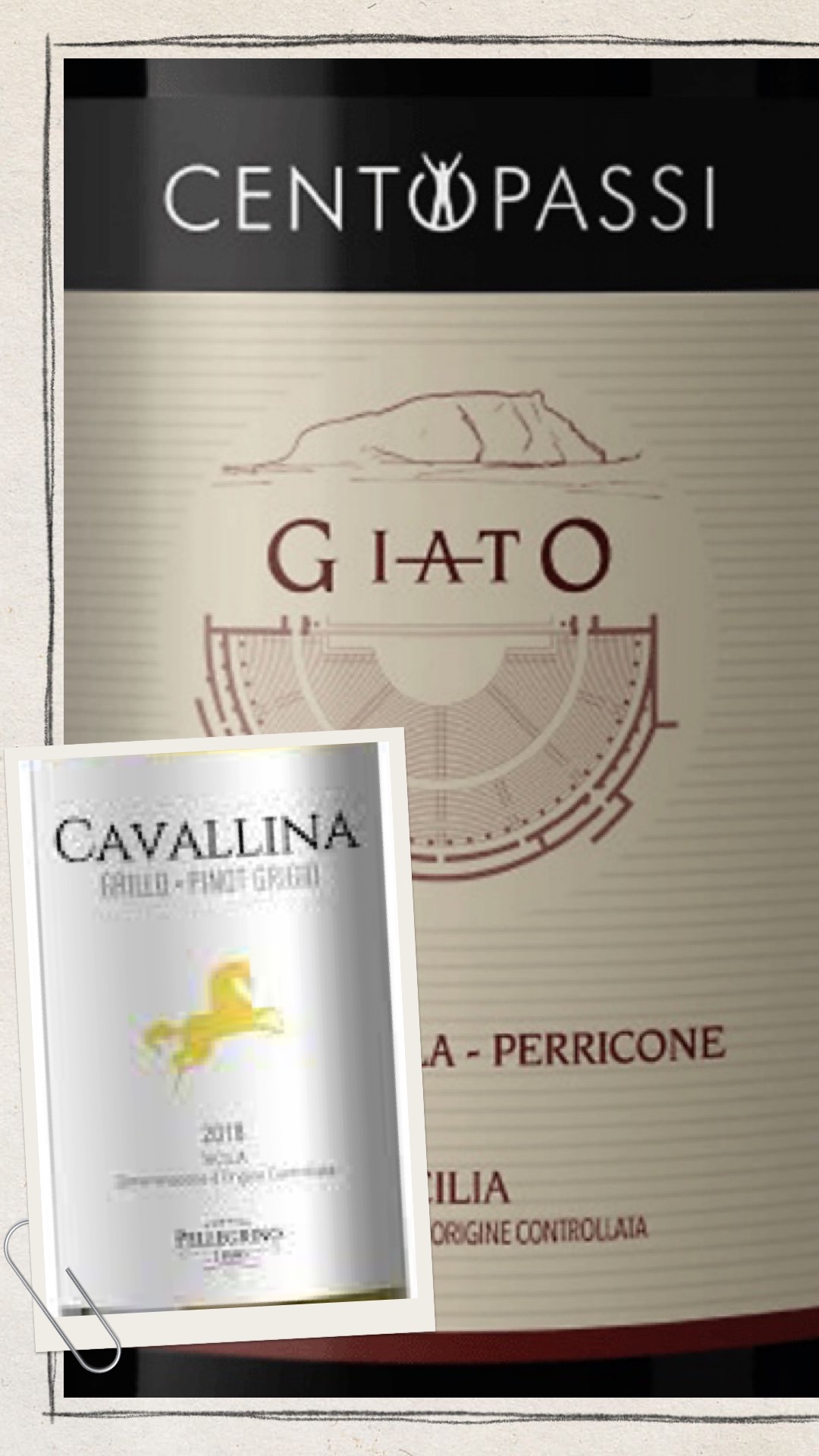 Tasting Notes: Pellegrino Cavallina Grillo/Pinot Grigio 2020 and Centopassi “Giato” Nero d’Avola – Perricone – 2020