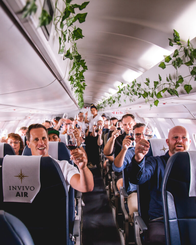 Invivo Air – the world’s first winery airline embarks on its inaugural flight