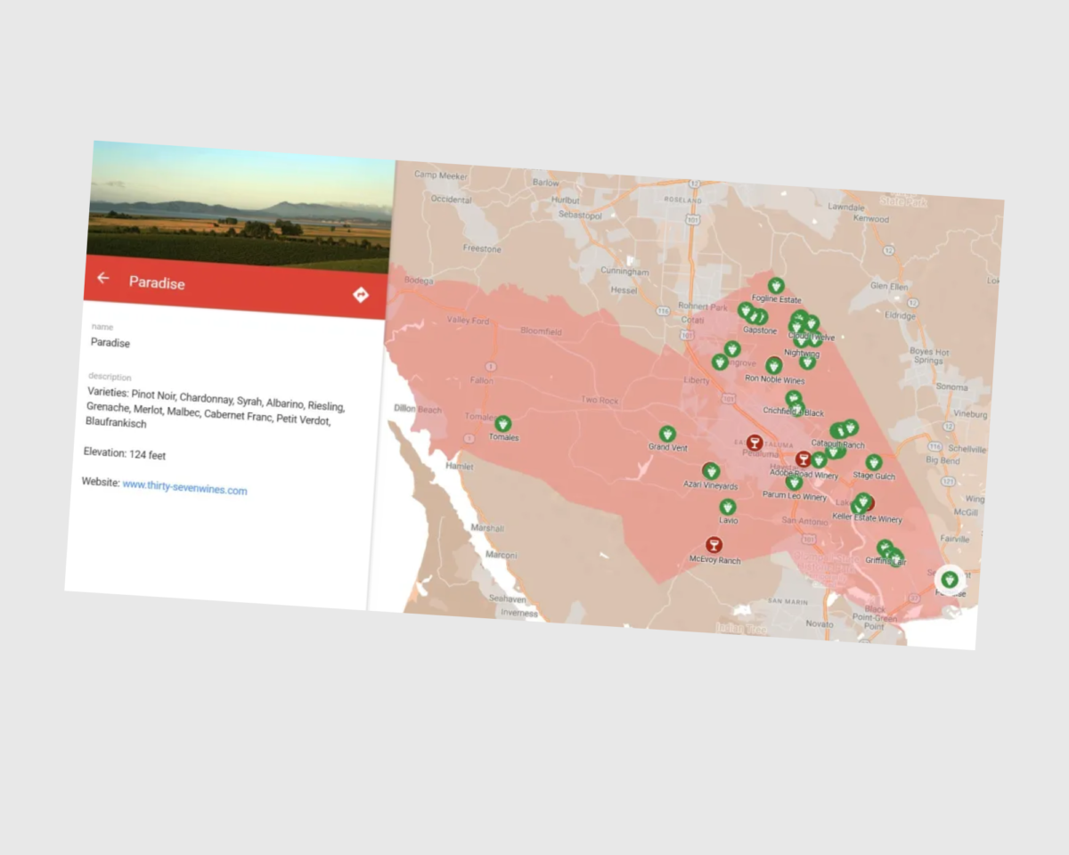 PGWA Creates Custom AVA Wine Maps Using Google Maps